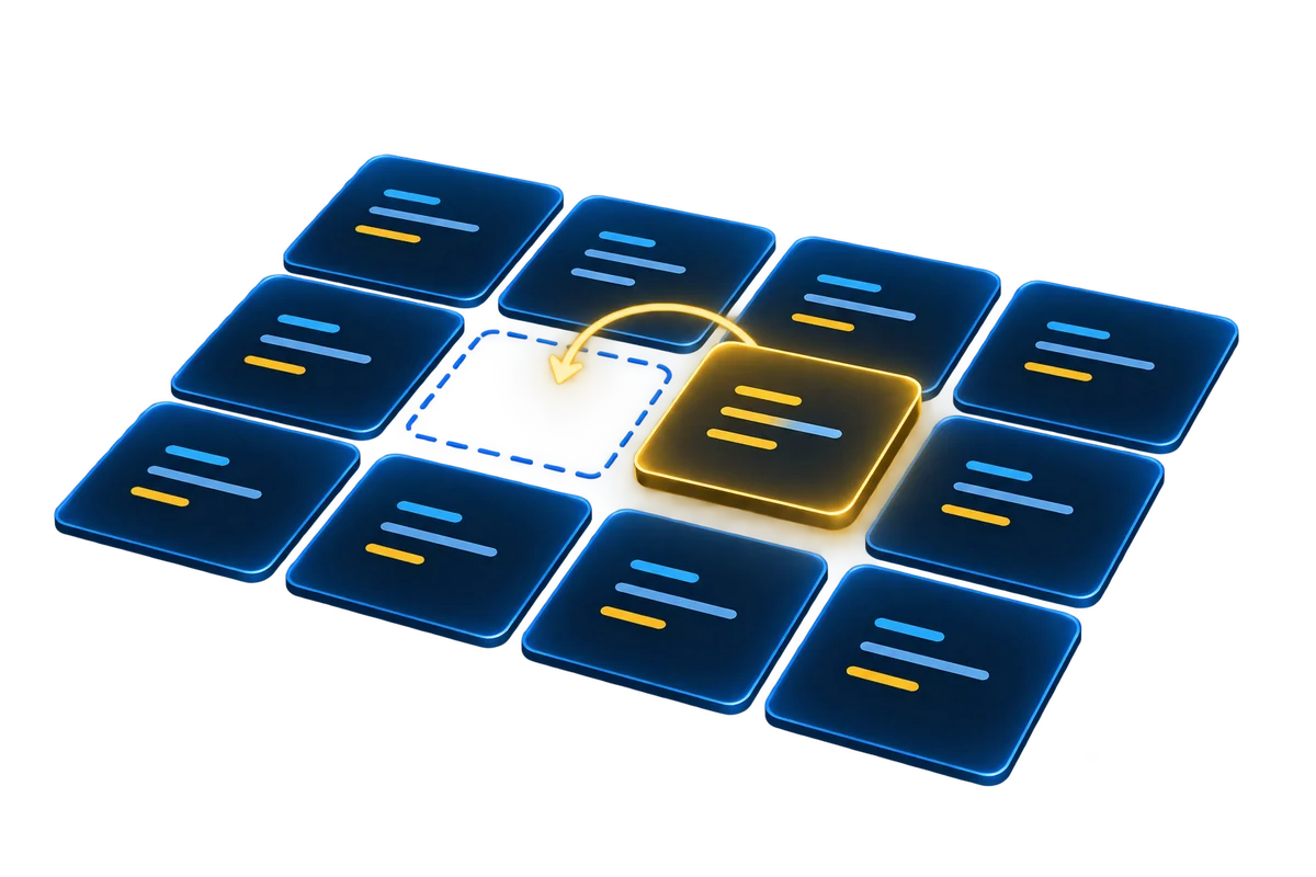 One selected change returns to its earlier position while other changes stay in place.